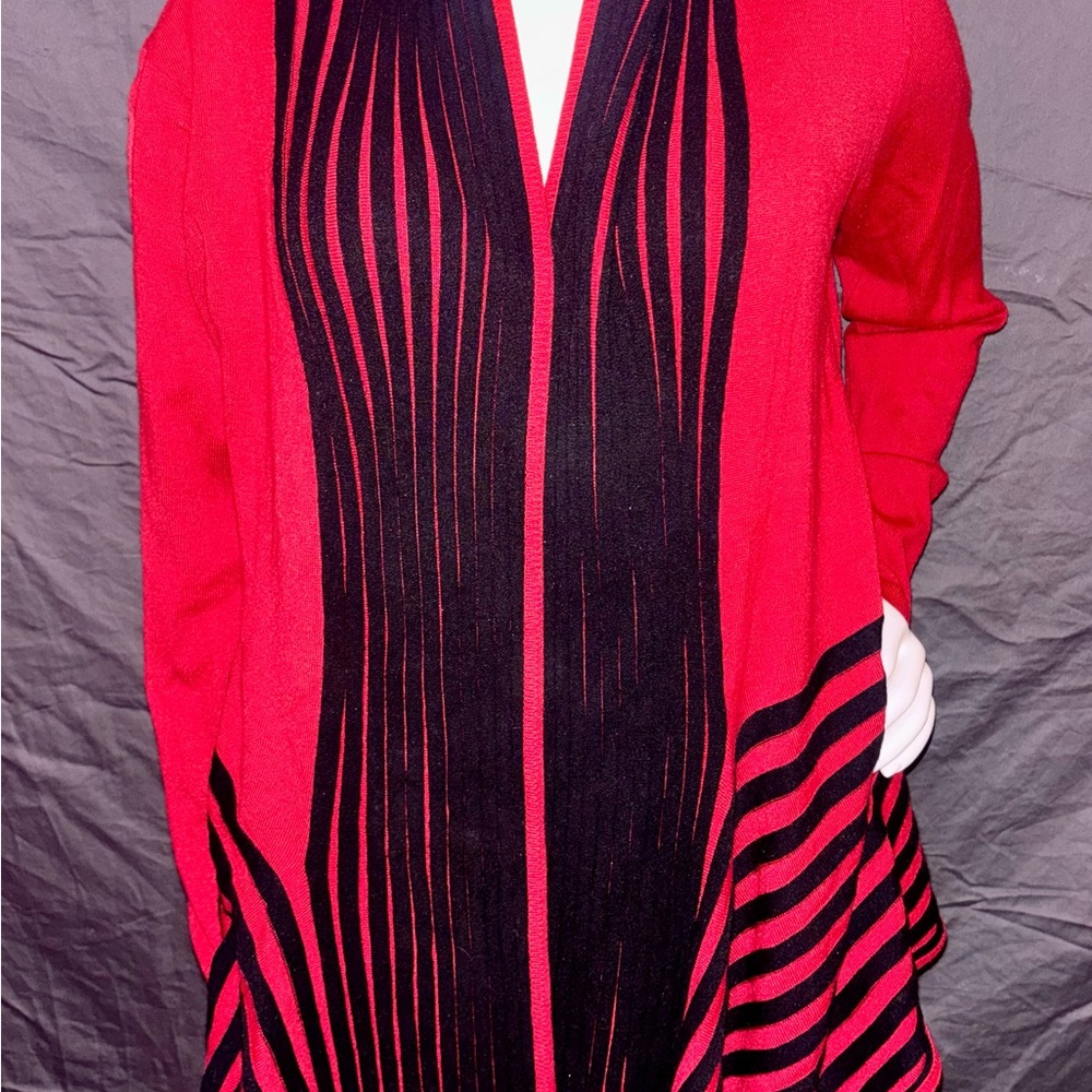✨ By Design Red Black Stripe Wrap Cardigan | Size S | 🧥